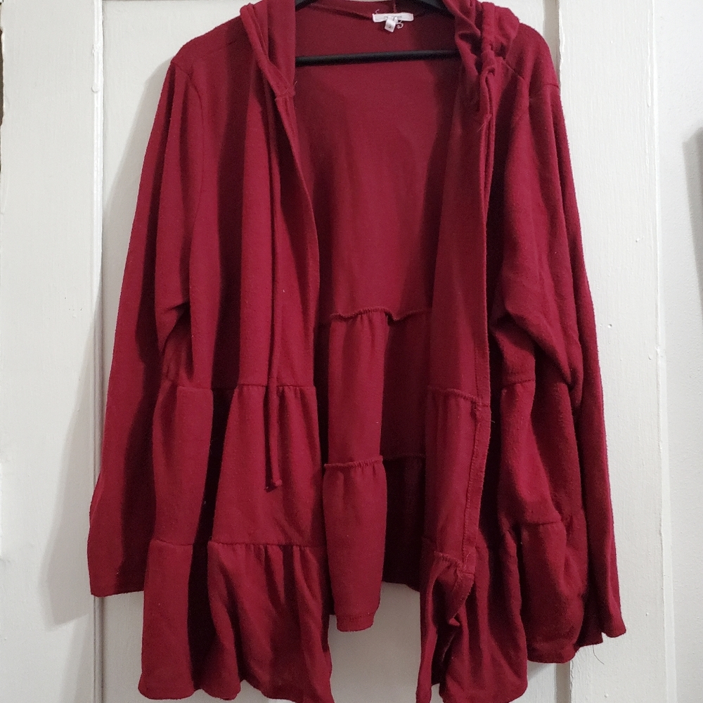 Maurices size 2 cranberry cardigan
